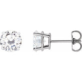 Sterling Silver 6.5 mm Stuller Lab-Grown Moissanite Earrings